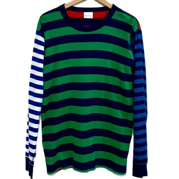 HANNA ANDERSON Striped Sleepwear Top Girls Large multi Colored Green Red. - Picture 1 of 11